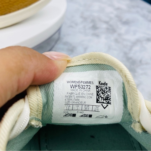 Kate Spade Keds Sneakers Womens 5.5 White Cream Satin Lace Glitter Dipped Bridal - Picture 8 of 8